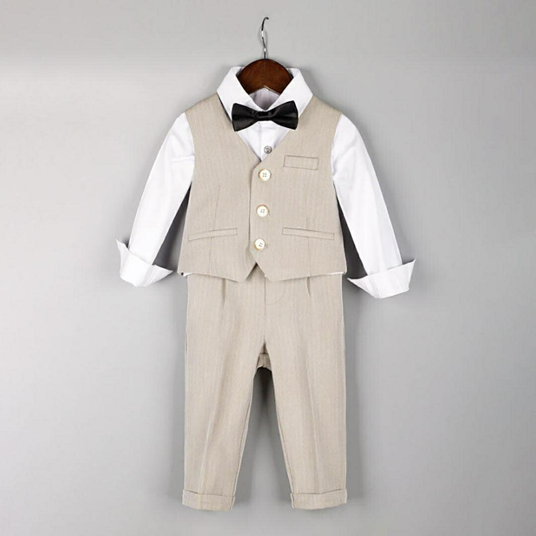 男性ファッション その他 | ベージュ子供スーツ6点セット - 入学・卒業式向け