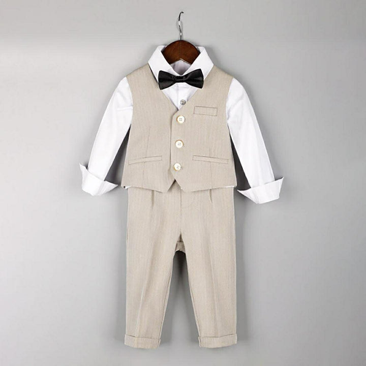 男性ファッション その他 | ベージュ子供スーツ6点セット - 入学・卒業式向け
