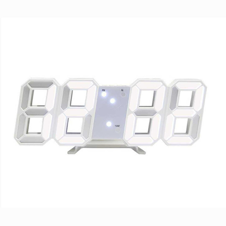 インテリア雑貨 その他 | ピュアホワイトLEDデジタル時計 - 壁掛け・置き兼用、スヌーズ機能付