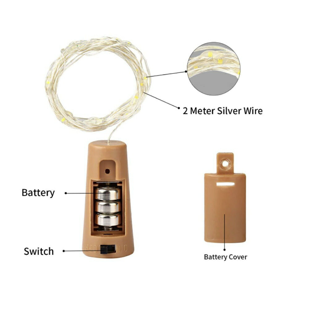 イベントグッズ | コルク型LEDイルミネーションライト 2m 電池式・DIY適用