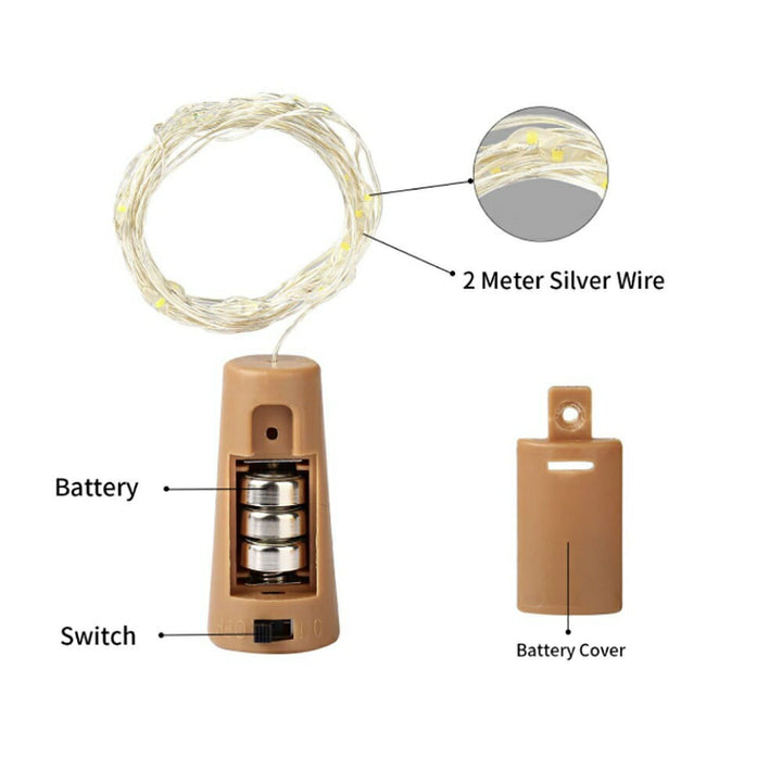イベントグッズ | コルク型LEDイルミネーションライト 2m 電池式・DIY適用