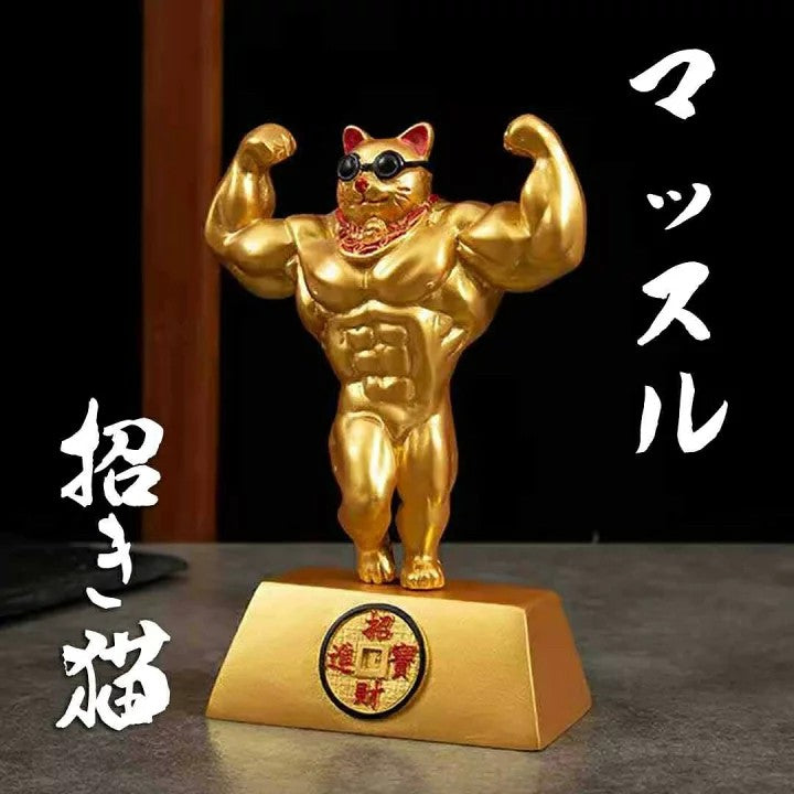 風水 インテリア | ゴールド招き猫4体セット - 金運・健康・商売繁盛