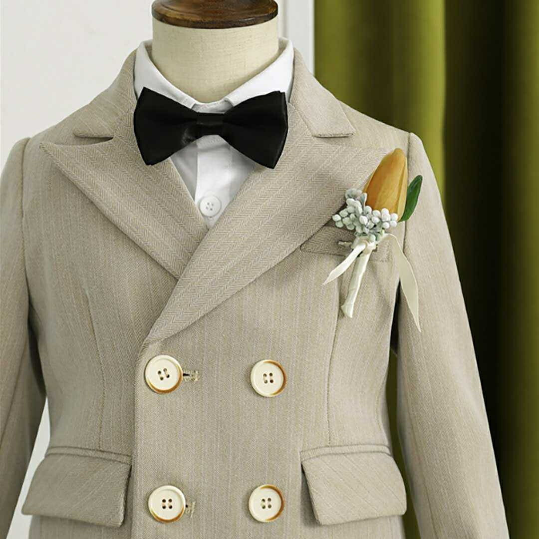 男性ファッション その他 | ベージュ子供スーツ6点セット - 入学・卒業式向け
