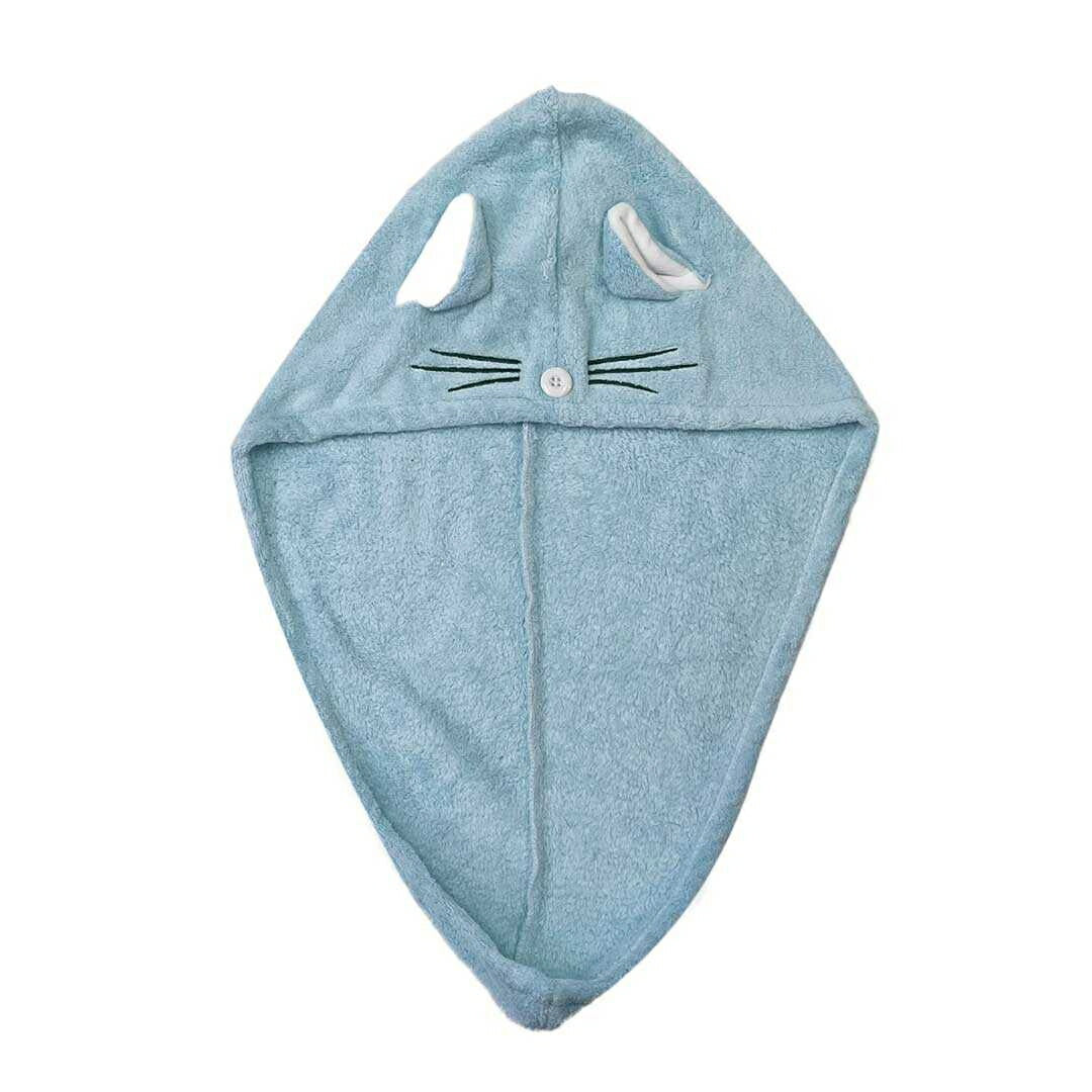 小物 その他 | 速乾ヘアタオル「猫デザイン」- ボタン付きで固定、髪のダメージ軽減