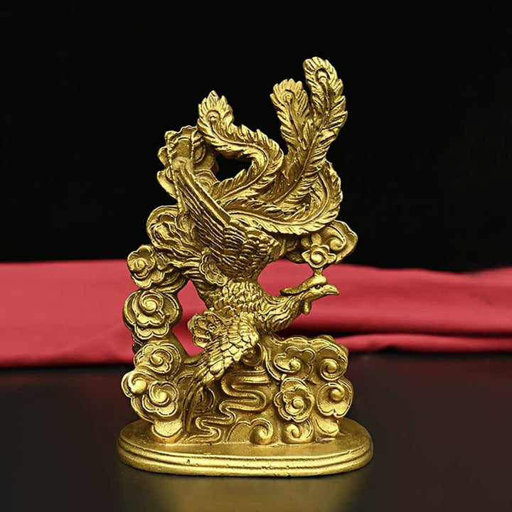 風水 インテリア | 風水 鳳凰と龍 ゴールド置物セット - 開運・金運向上