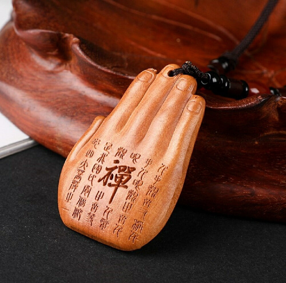 金運 開運 グッズ | 木彫り観音像ネックレス - 縁起物・開運祈願アクセサリー