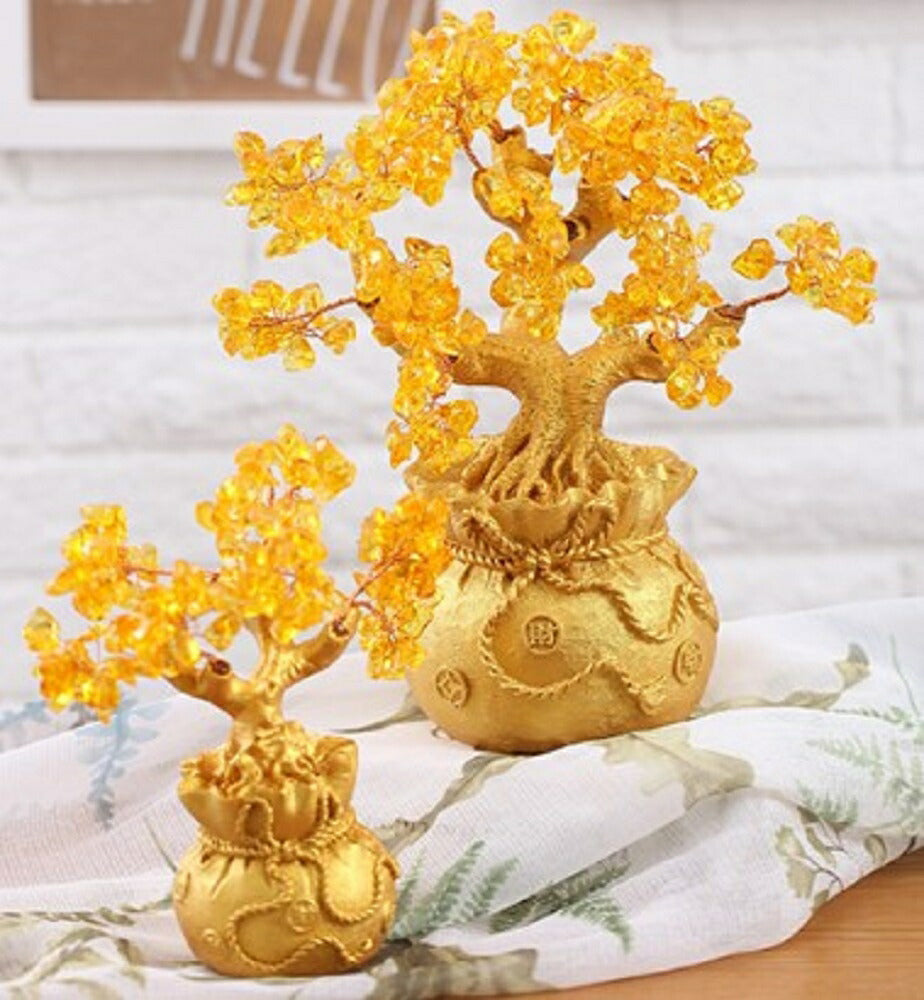 風水 インテリア | 黄金木シトリン風水置物 - 金運・財運アップパワーストーン