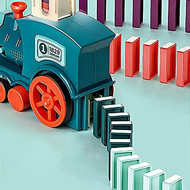 子供 おもちゃ | 自動ドミノトレインセット - 知育玩具60個ブロック