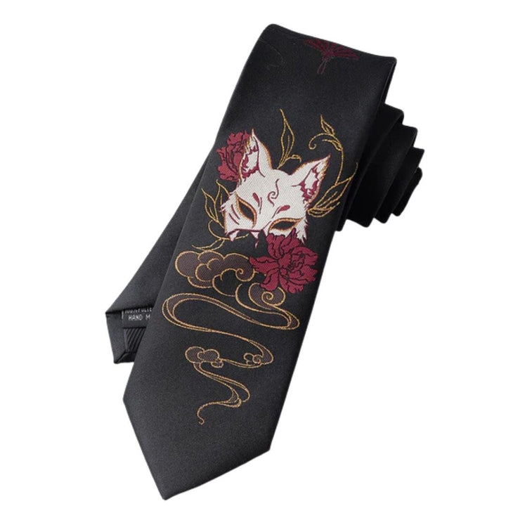 男性ファッション その他 | 黒狐・赤狐柄ネクタイ 和風デザイン for ビジネス・パーティー