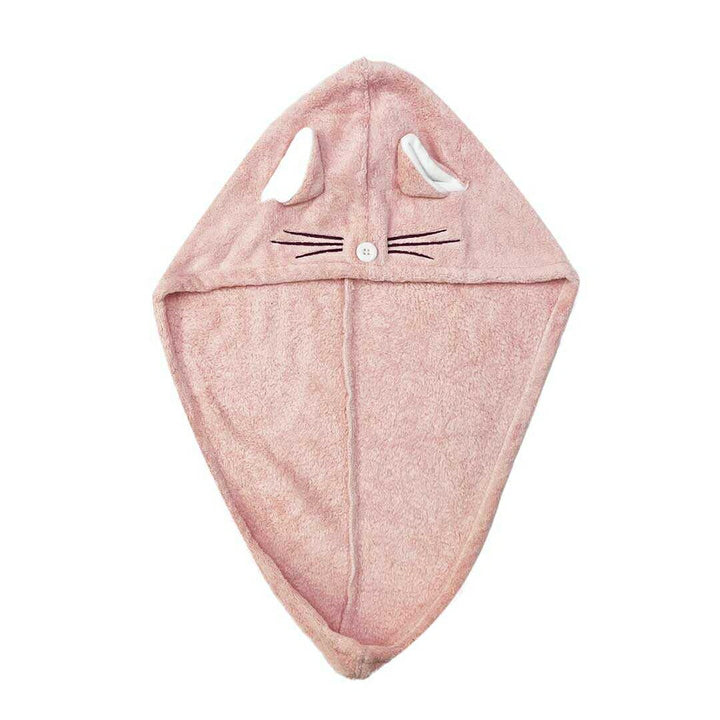 小物 その他 | 速乾ヘアタオル「猫デザイン」- ボタン付きで固定、髪のダメージ軽減