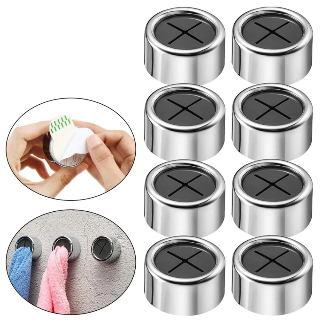 インテリア雑貨 その他 | メタリックプッシュタイプ タオルハンガー 8個セット - キッチン・バスルーム用