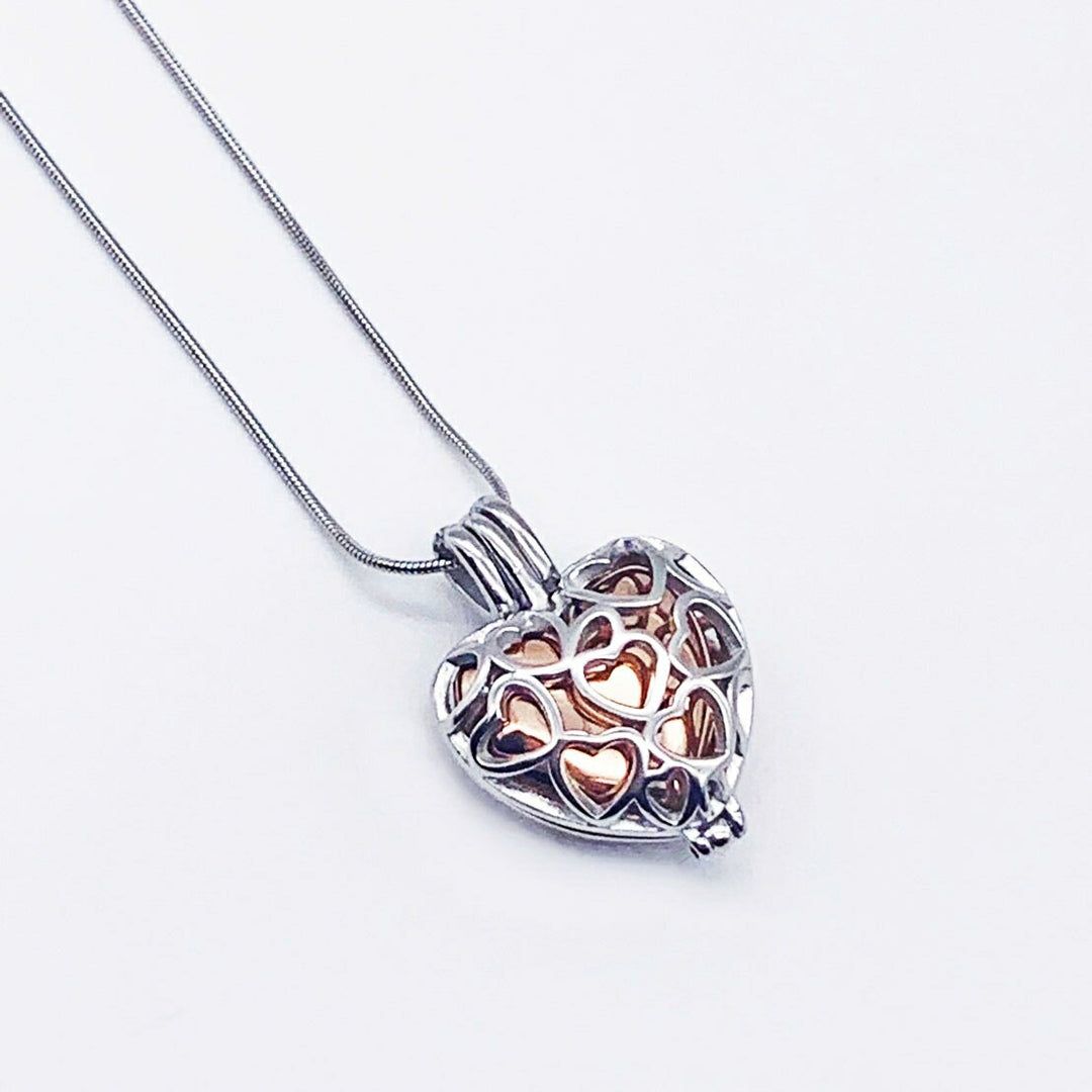 ネックレス | ローズゴールド ハート型 遺骨ネックレス