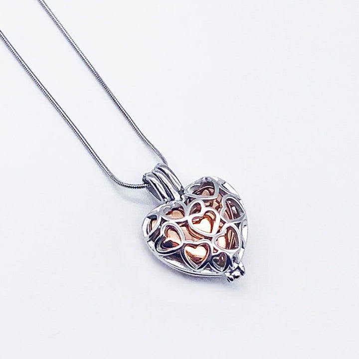 ネックレス | ローズゴールド ハート型 遺骨ネックレス