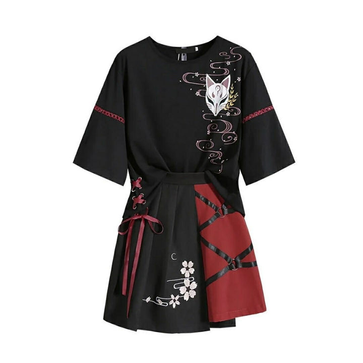 はっぴ 和服 | 桜狐和装セット レディース 半袖トップス＆スカート