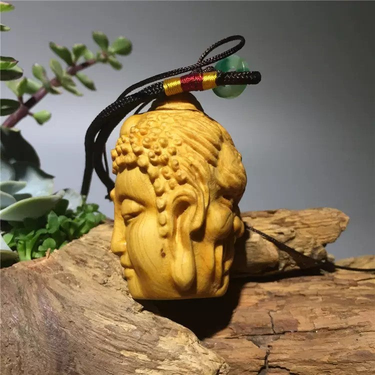 金運 開運 グッズ | 仏魔如来 柘植木彫りペンダントお守り