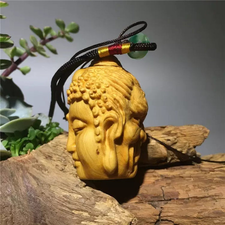 金運 開運 グッズ | 仏魔如来 柘植木彫りペンダントお守り