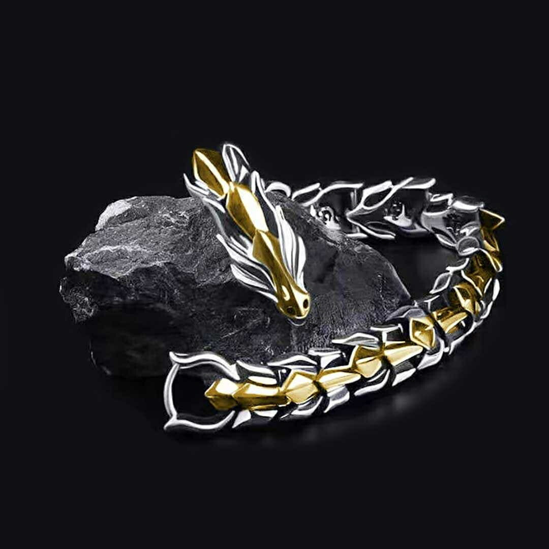 ブレスレット | ドラゴン ゴールドライン ブレスレット - メンズ・ユニセックス ストリートジュエリー