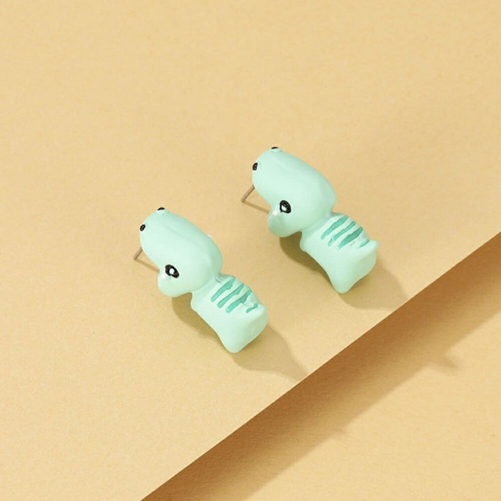 ピアス イヤーカフ | 恐竜噛みつきピアス 2個セット - ユニーク3Dアニマルデザイン