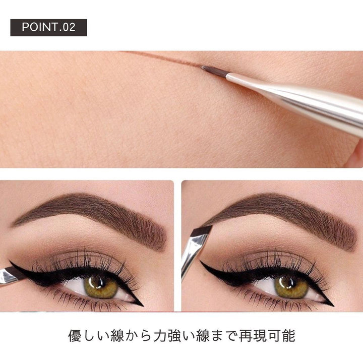 コスメティック | 極細アイブロウブラシ10本セット - シルバーブラック