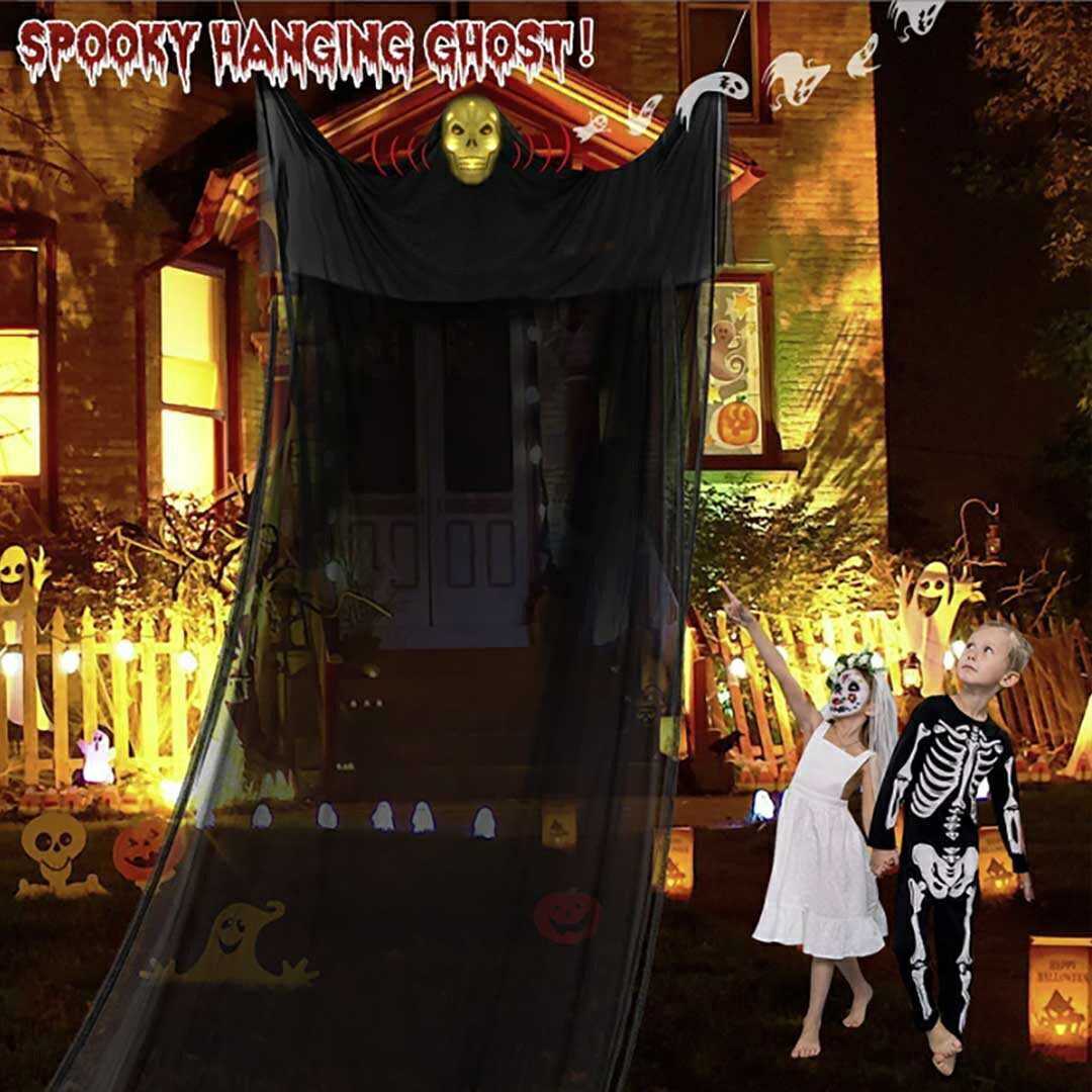 イベントグッズ | ハロウィン 吊り下げスカルゴースト ライト&サウンド装飾
