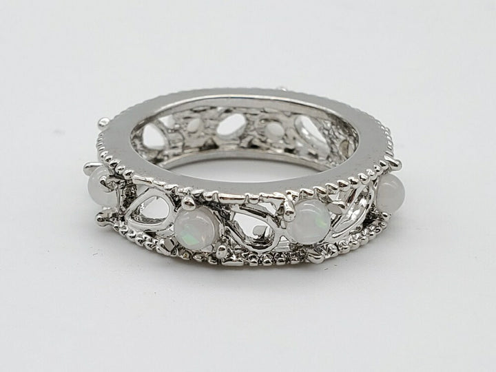 リング | ホワイトオパール＆貝パールリング 9号 - フォーマル向け