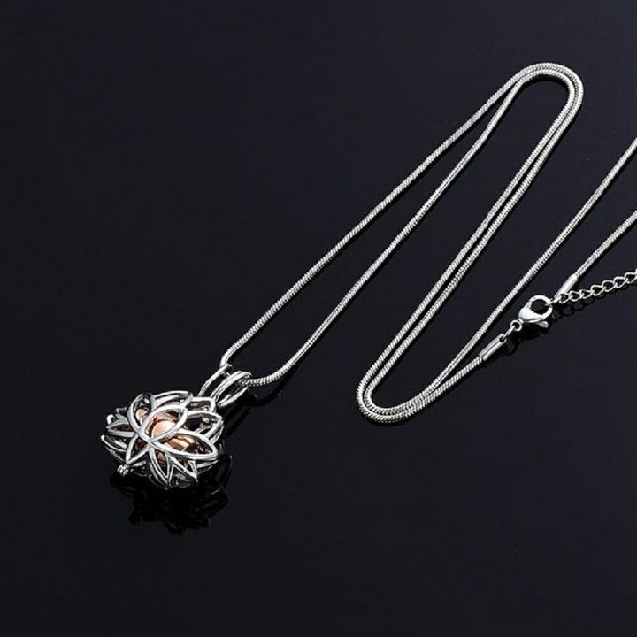 ネックレス | 蓮の花デザイン遺骨収納ネックレス - ペット手元供養用