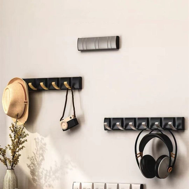 インテリア雑貨 その他 | ブラックゴールド 5連折りたたみウォールフック - キッチン・バスルーム用