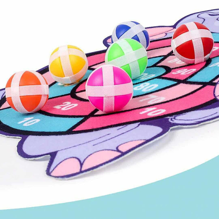 子供 おもちゃ | ゾウさんダーツボールゲーム - 子供用安全マジックテープ式壁掛けセット