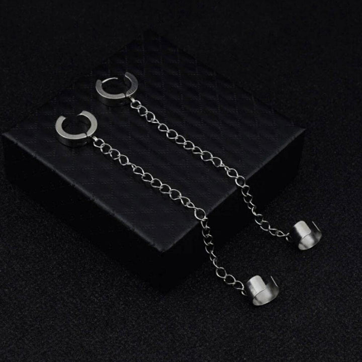 ピアス イヤーカフ | ユニセックス イヤーカフ リングチェーン アクセサリー