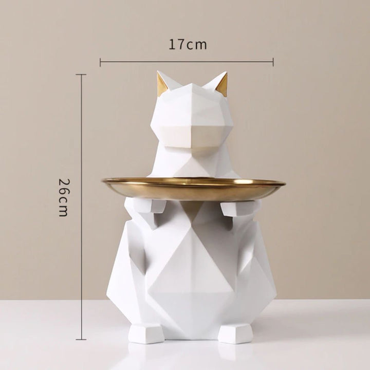 インテリア オブジェ | ポリゴン猫の小物入れ - シンプルでおしゃれなインテリア収納