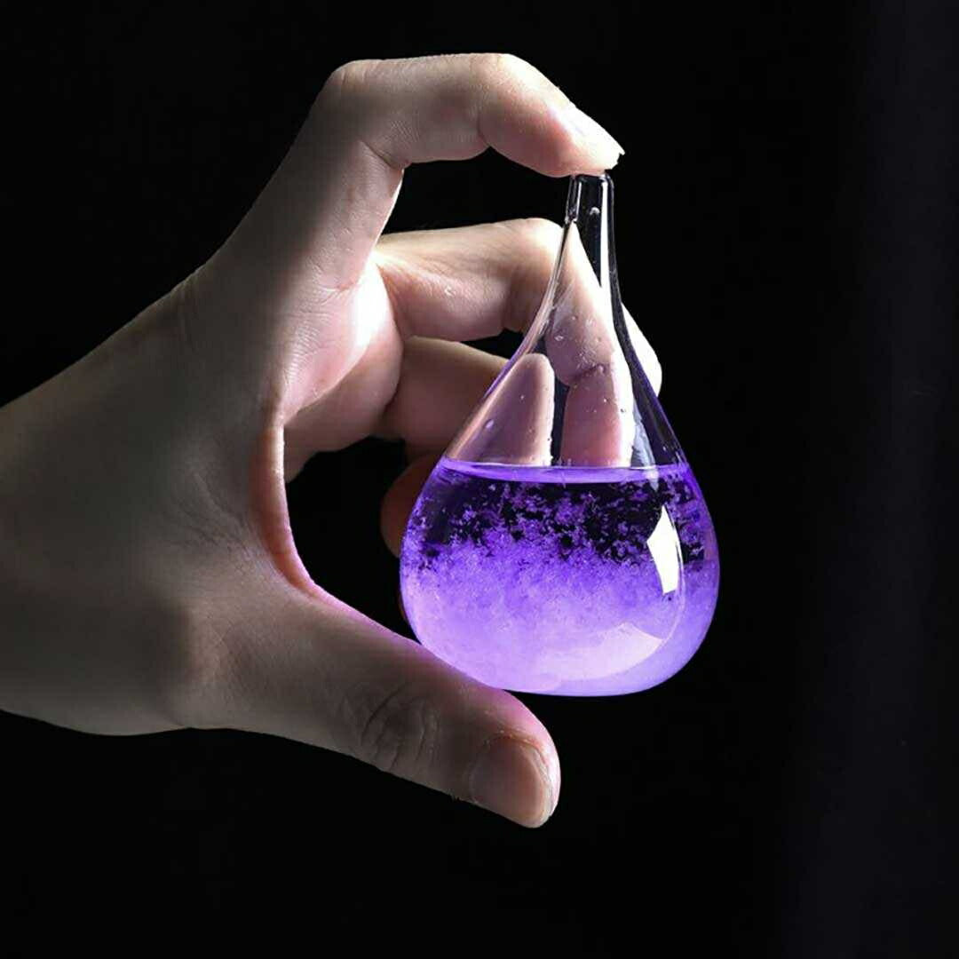 インテリア オブジェ | ストームグラス しずく型 天気予測 置物 - クリア/ピンク/ブルー/パープル