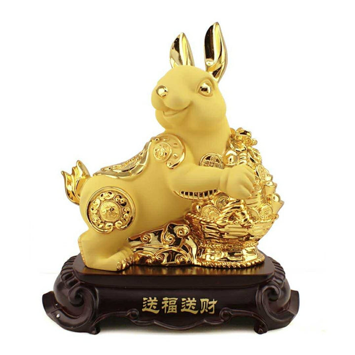 風水 インテリア | ゴールドうさぎの置物 - 干支卯年向けインテリア