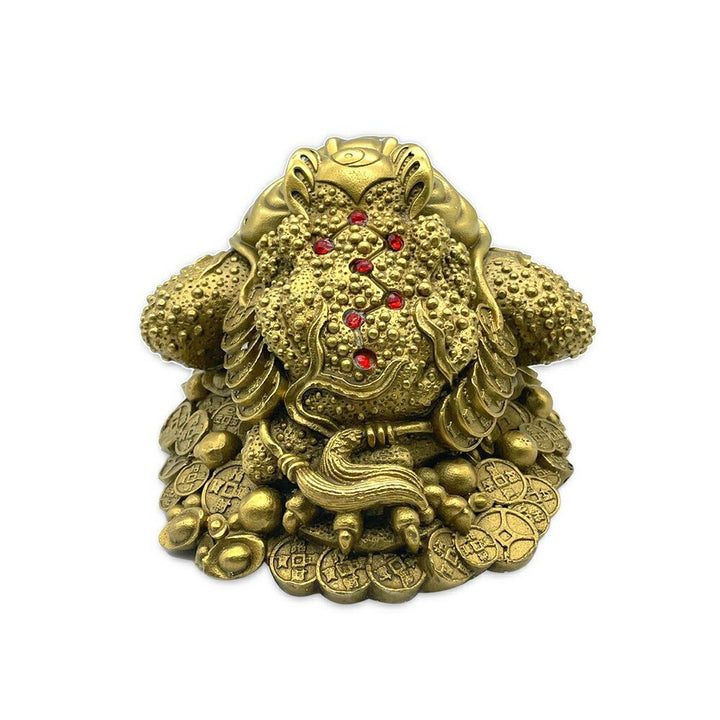 風水 インテリア | 金運アップ古銭カエル置物 - 商売繁盛・開店祝いに最適