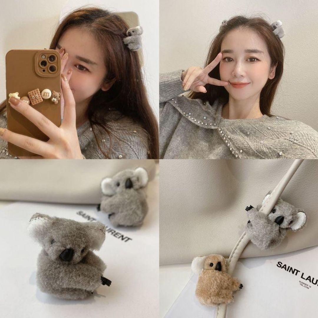 ヘアアクセサリー | コアラ抱きつきヘアクリップ | ナチュラルブラウンorグレー