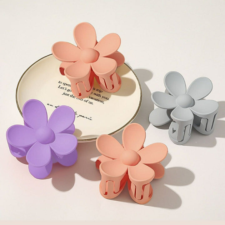 ヘアアクセサリー | ピンク/グレー/パープル 花柄ヘアクリップ 北欧ナチュラルデザイン