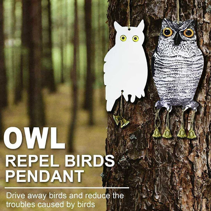 虫よけ 鳥よけ | フクロウ型鳥よけセット 2個 - ベランダ・畑用