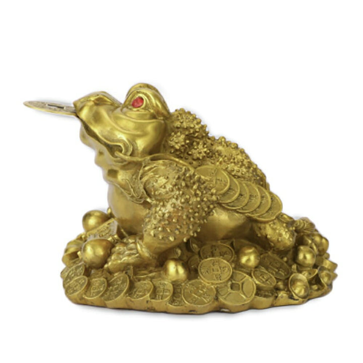 風水 インテリア | 金運アップ古銭カエル置物 - 商売繁盛・開店祝いに最適