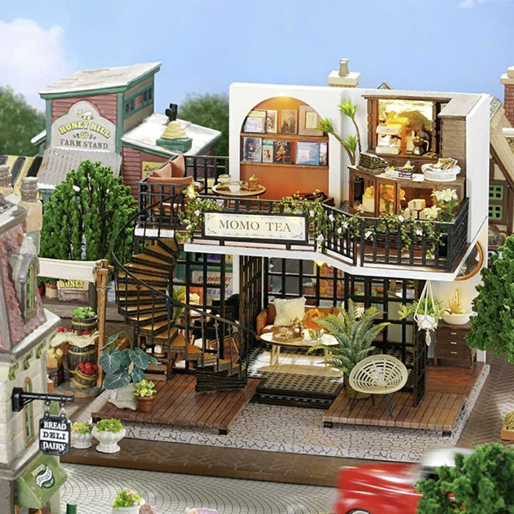 玩具 | イギリス風ティーハウス ミニチュアドールハウスキット DIYセット