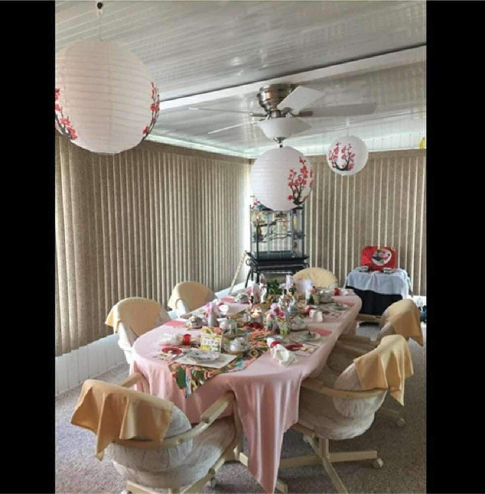 インテリア照明 | 梅の花和柄丸提灯 - 和風ホームデコレーション用