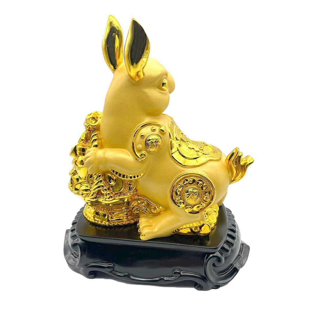 風水 インテリア | ゴールドうさぎの置物 - 干支卯年向けインテリア