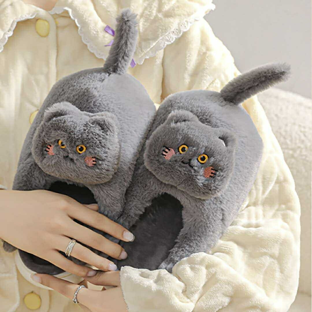 インテリア グッズ | ふわふわ猫の抱きつきぬいぐるみスリッパ