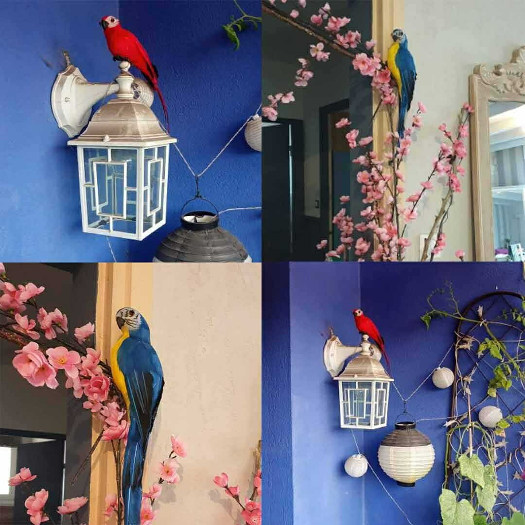 虫よけ 鳥よけ | オウム型虫よけ置物 - ブルーorレッド、家庭菜園・農業用