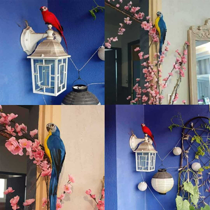 虫よけ 鳥よけ | オウム型虫よけ置物 - ブルーorレッド、家庭菜園・農業用