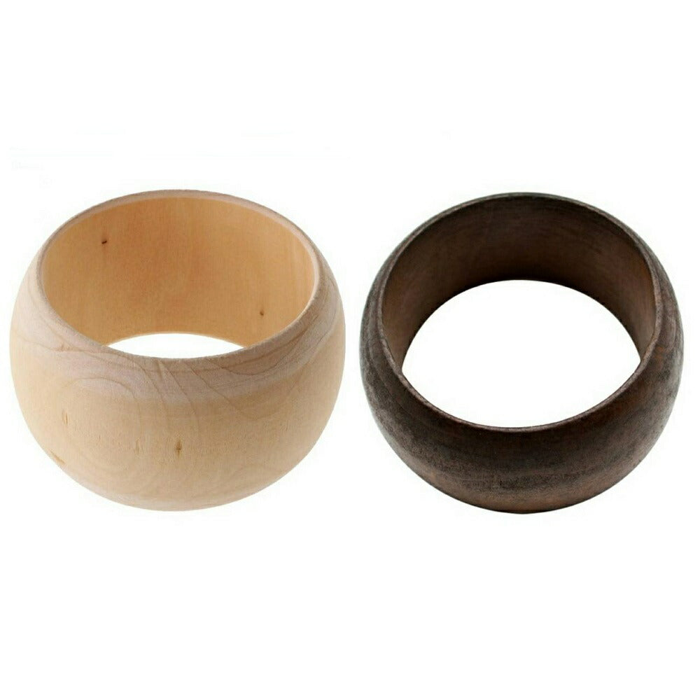 ブレスレット | 北欧風ナチュラルウッドバングル＆スクエアリングセット