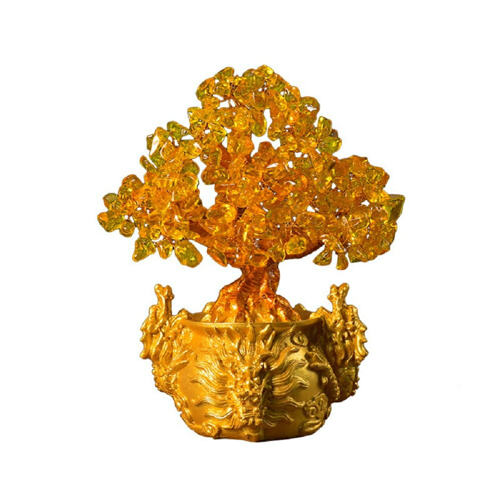 風水 インテリア | 龍の黄金木 招財樹 シトリン風水置物