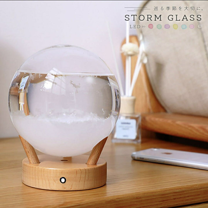 インテリア オブジェ | 北欧風 LED付きストームグラス 球体デザイン
