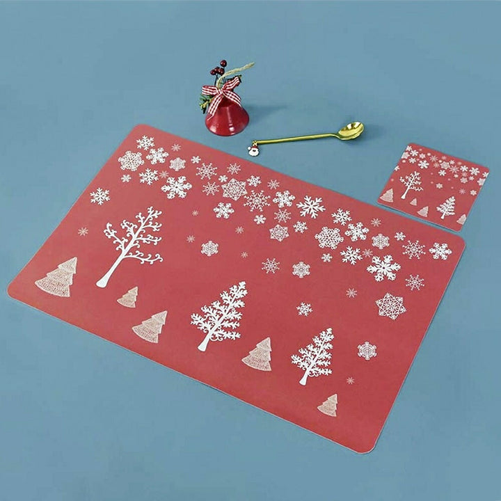イベントグッズ | クリスマス用ランチョンマット＆コースターセット（赤、6枚組）