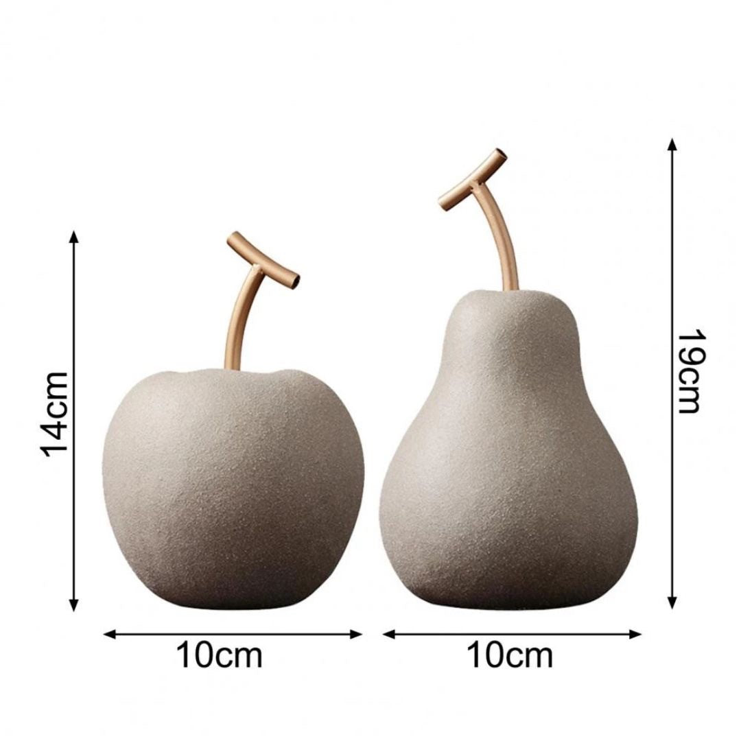インテリア オブジェ | クラウドグレー アンティーク風 りんご・洋梨オブジェ
