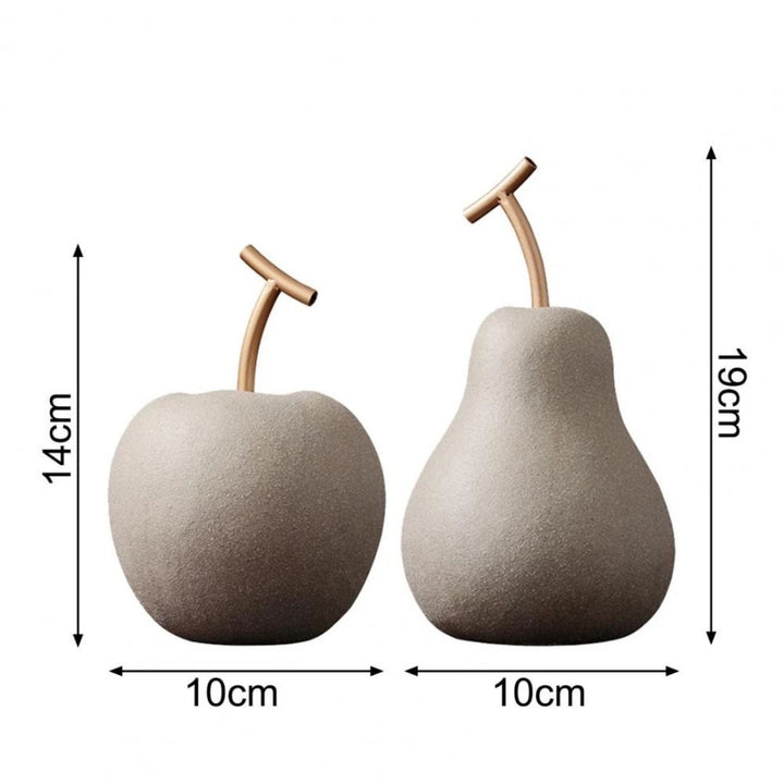 インテリア オブジェ | クラウドグレー アンティーク風 りんご・洋梨オブジェ