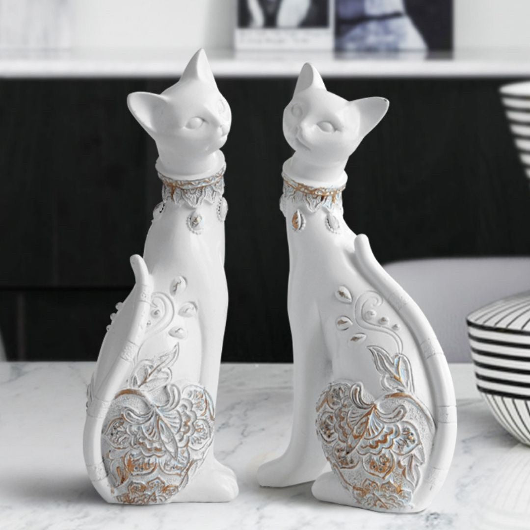 インテリア オブジェ | アラビアンキャット置物 2体セット 選べる3色